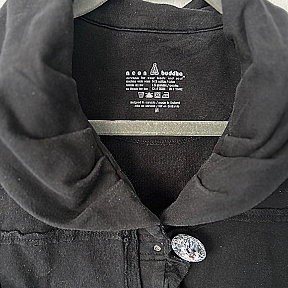 Neon Buddha black button front ruffle jacket Size M - Picture 5 of 12